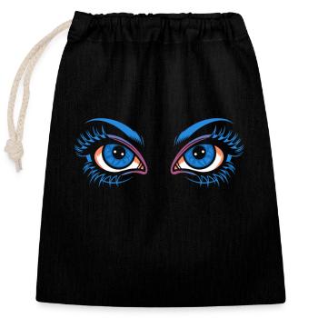 Fascinante illustration des yeux bleus avec - Sac cadeau en coton avec cordon (25 x 30 cm) - noir - Devant