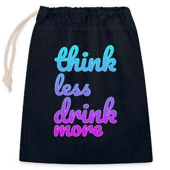 Trinken Abschalten Spruch - Verschließbarer Geschenkbeutel aus Baumwolle (25x30cm) - Navy - Vorne