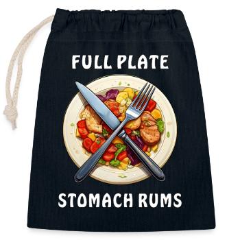 SPEISETELLER FULL PLATE STOMACH RUMS - Verschließbarer Geschenkbeutel aus Baumwolle (25x30cm) - Navy - Vorne