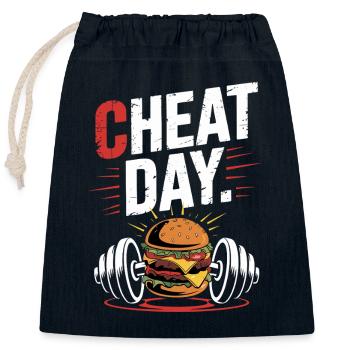 Cheat Day Fitness Genuss Pause Training Workout - Verschließbarer Geschenkbeutel aus Baumwolle (25x30cm) - Navy - Vorne