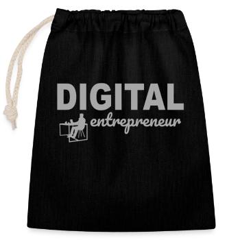 Digital Entrepreneur - Closable cotton gift bag (25x30cm) - black - Front
