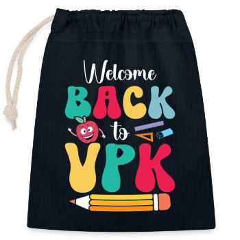 Welcome back to vpk - Closable cotton gift bag (25x30cm) - navy - Front