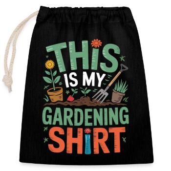 Chemise amusante pour les jardiniers - Sac cadeau en coton avec cordon (25 x 30 cm) - noir - Devant