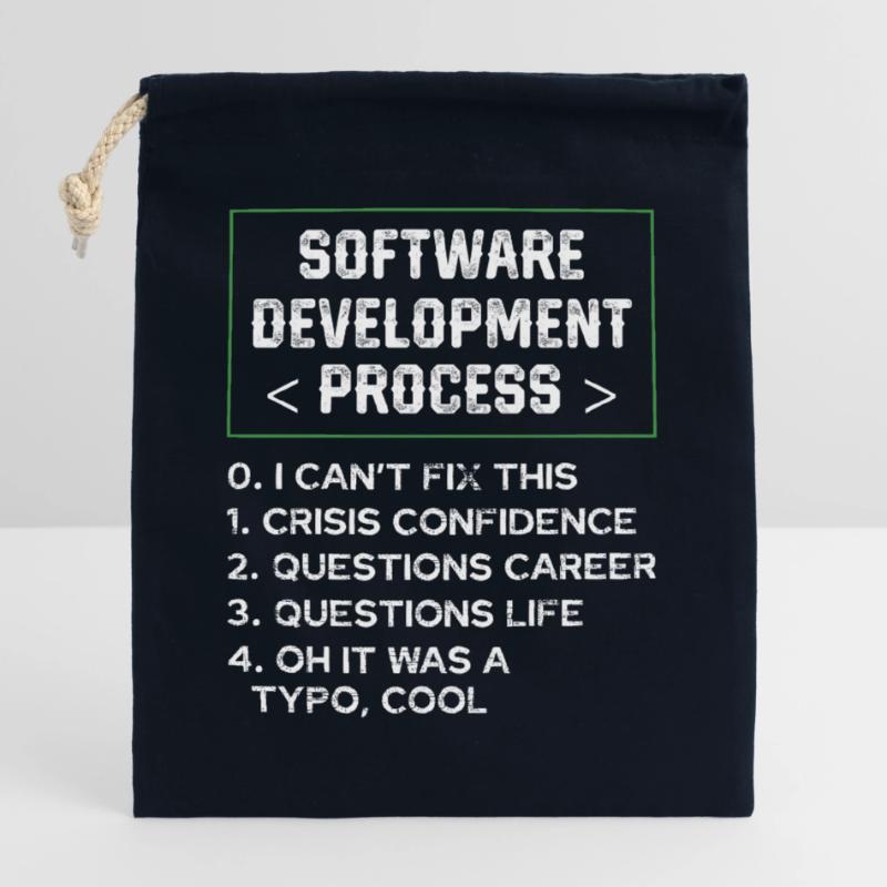 Software Development Process Humor Programmer Closable cotton gift bag (25x30cm)