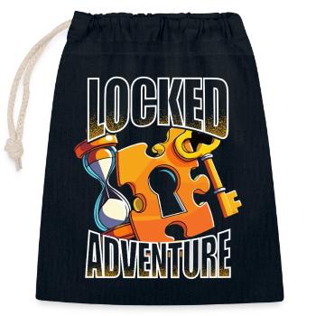 Escape Room Locked Adventure - Closable cotton gift bag (25x30cm) - navy - Front