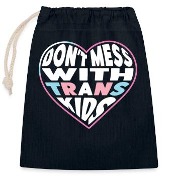 Transgender Trans LGBT Pride - Closable cotton gift bag (25x30cm) - navy - Front