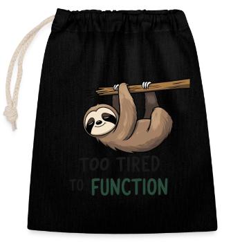 Trop fatigué pour fonctionner – Conception paresseuse - Sac cadeau en coton avec cordon (25 x 30 cm) - noir - Devant