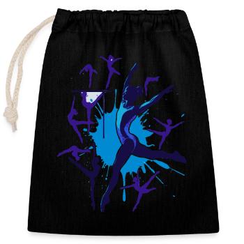 Gymnastics Gymnastics Acrobatics Artistic Gymnastics - Closable cotton gift bag (25x30cm) - black - Front