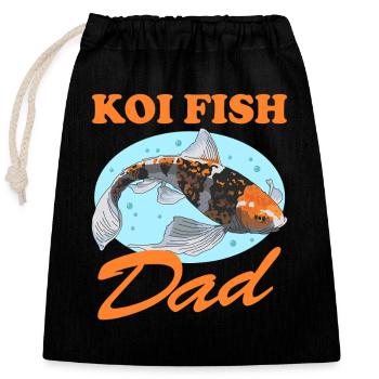 Koi Fish Dad Nishikigoi Fish Koi Gift - Sac cadeau en coton avec cordon (25 x 30 cm) - noir - Devant