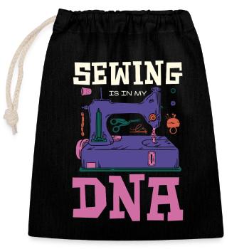 La couture est dans mon ADN Motif de tailleur drôle - Sac cadeau en coton avec cordon (25 x 30 cm) - noir - Devant