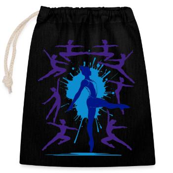 Gymnastics Gymnastics Acrobatics Artistic Gymnastics - Closable cotton gift bag (25x30cm) - black - Front