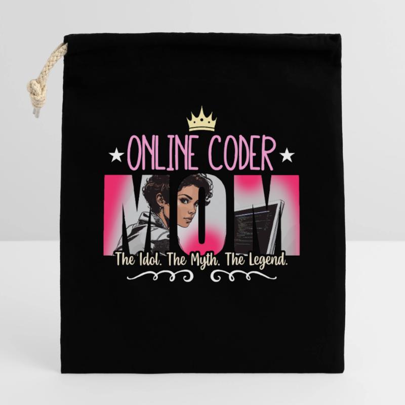 Online Coder Mom The Idol The Myth Web Developer Verschließbarer Geschenkbeutel aus Baumwolle (25x30cm)