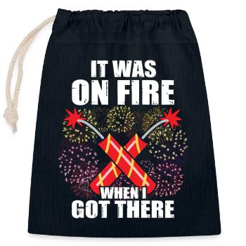 It was on fire Pyrotechniker Böllern Feuerwerk - Verschließbarer Geschenkbeutel aus Baumwolle (25x30cm) - Navy - Vorne