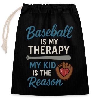 Baseball Maman Dugout Life Jour de match Équipe de soutien Spi - Sac cadeau en coton avec cordon (25 x 30 cm) - noir - Devant