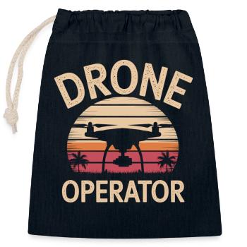 Pilote de drone look rétro - Sac cadeau en coton avec cordon (25 x 30 cm) - bleu marine - Devant