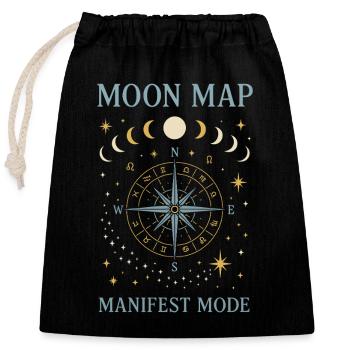 Rituel spirituel du dimanche : Prendre soin de soi - Sac cadeau en coton avec cordon (25 x 30 cm) - noir - Devant