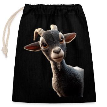 Chèvre Chèvre domestique Capricorne Chèvre Chèvre Chèvre mignonne - Sac cadeau en coton avec cordon (25 x 30 cm) - noir - Devant