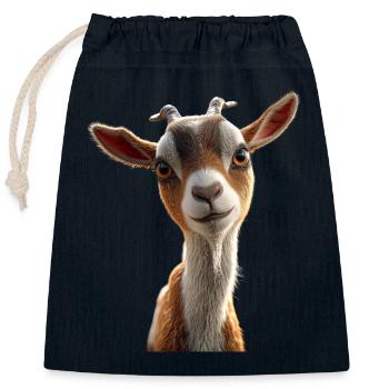 Ziege Hausziege Steinbock Ziegenbock Süße Ziegen - Verschließbarer Geschenkbeutel aus Baumwolle (25x30cm) - Navy - Vorne
