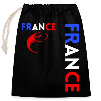 Rugby Player Fan Rugby Supporter Rugby France - Closable cotton gift bag (25x30cm) - black - Front