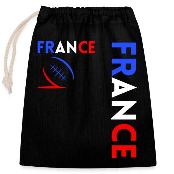 Rugby Player Fan Rugby Supporter Rugby France - Closable cotton gift bag (25x30cm) - black - Front