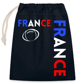 Rugby Player Fan Rugby Supporter Rugby France - Closable cotton gift bag (25x30cm) - navy - Front