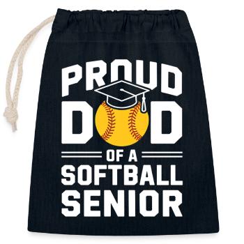 Stolzer Softball Dad Abitur Absolvent - Verschließbarer Geschenkbeutel aus Baumwolle (25x30cm) - Navy - Vorne