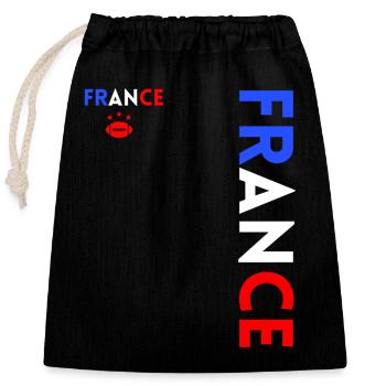 Rugby Player Fan Rugby Supporter Rugby France - Closable cotton gift bag (25x30cm) - black - Front