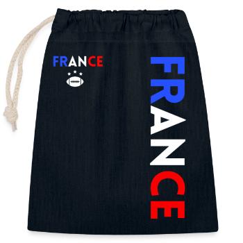 Rugby Player Fan Rugby Supporter Rugby France - Closable cotton gift bag (25x30cm) - navy - Front