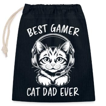 Gamer Spruch Papa Katzen Lustiges Gaming Geschenk - Verschließbarer Geschenkbeutel aus Baumwolle (25x30cm) - Navy - Vorne