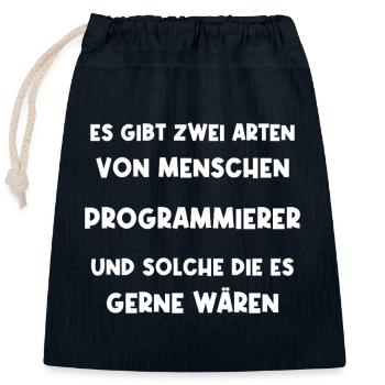 Programmierer Informatiker Softwareentwickler - Verschließbarer Geschenkbeutel aus Baumwolle (25x30cm) - Navy - Vorne