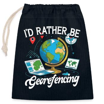 Geographic Information Systems Georefencing - Closable cotton gift bag (25x30cm) - navy - Front