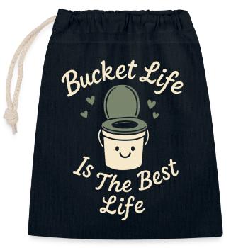 Komposttoilette Life Eco Humor Off Grid Badezimmer - Verschließbarer Geschenkbeutel aus Baumwolle (25x30cm) - Navy - Vorne