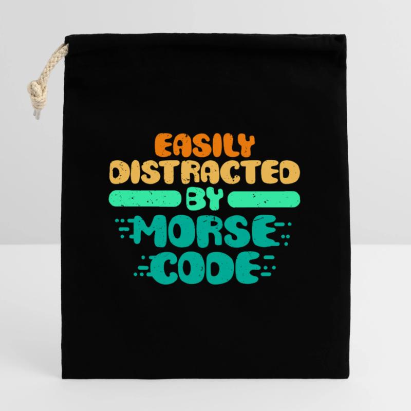 Le code Morse facilement distrait par le code Morse Sac cadeau en coton avec cordon (25 x 30 cm)