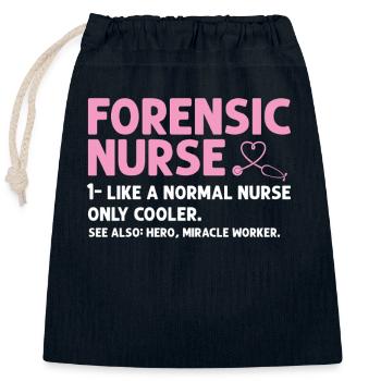 Infirmière médico-légale Drôle Définition Soins de santé - Sac cadeau en coton avec cordon (25 x 30 cm) - bleu marine - Devant
