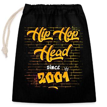 Hip-Hop Head Since 2001 - 24 Years of Fire Beats - Closable cotton gift bag (25x30cm) - black - Front
