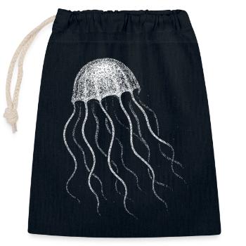 Jellyfish - Closable cotton gift bag (25x30cm) - navy - Front