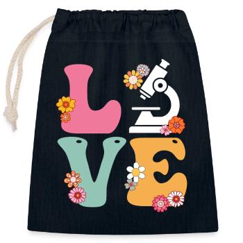 Amour Scientifique de laboratoire médical Boho Arc-en-ciel MLS - Sac cadeau en coton avec cordon (25 x 30 cm) - bleu marine - Devant