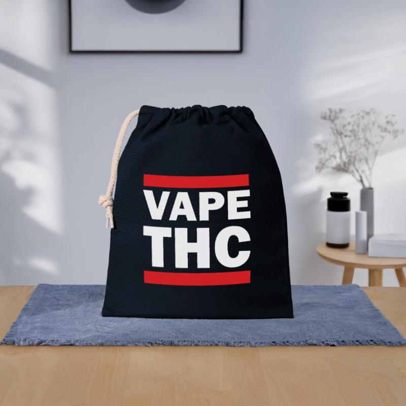 Vape THC White Verschließbarer Geschenkbeutel aus Baumwolle (25x30cm)