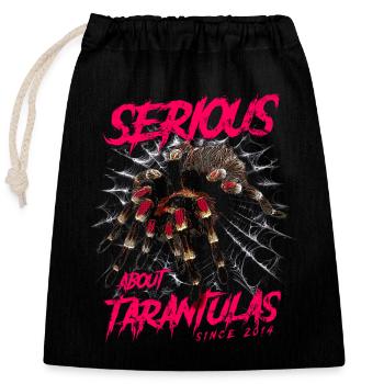 Serious About Tarentules Pet Spider Né En 2014 - Sac cadeau en coton avec cordon (25 x 30 cm) - noir - Devant