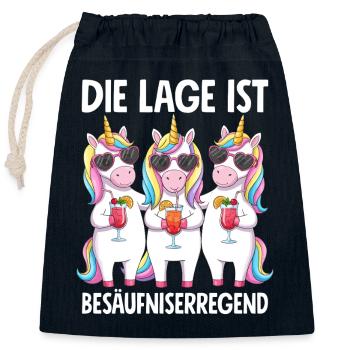 Die Lage Ist Besäufniserregend - Verschließbarer Geschenkbeutel aus Baumwolle (25x30cm) - Navy - Vorne