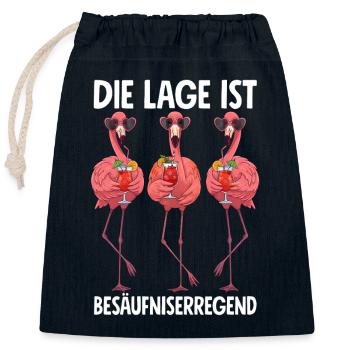 Die Lage Ist Besäufniserregend - Verschließbarer Geschenkbeutel aus Baumwolle (25x30cm) - Navy - Vorne
