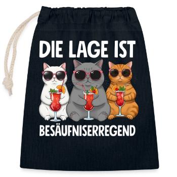 Die Lage Ist Besäufniserregend - Verschließbarer Geschenkbeutel aus Baumwolle (25x30cm) - Navy - Vorne