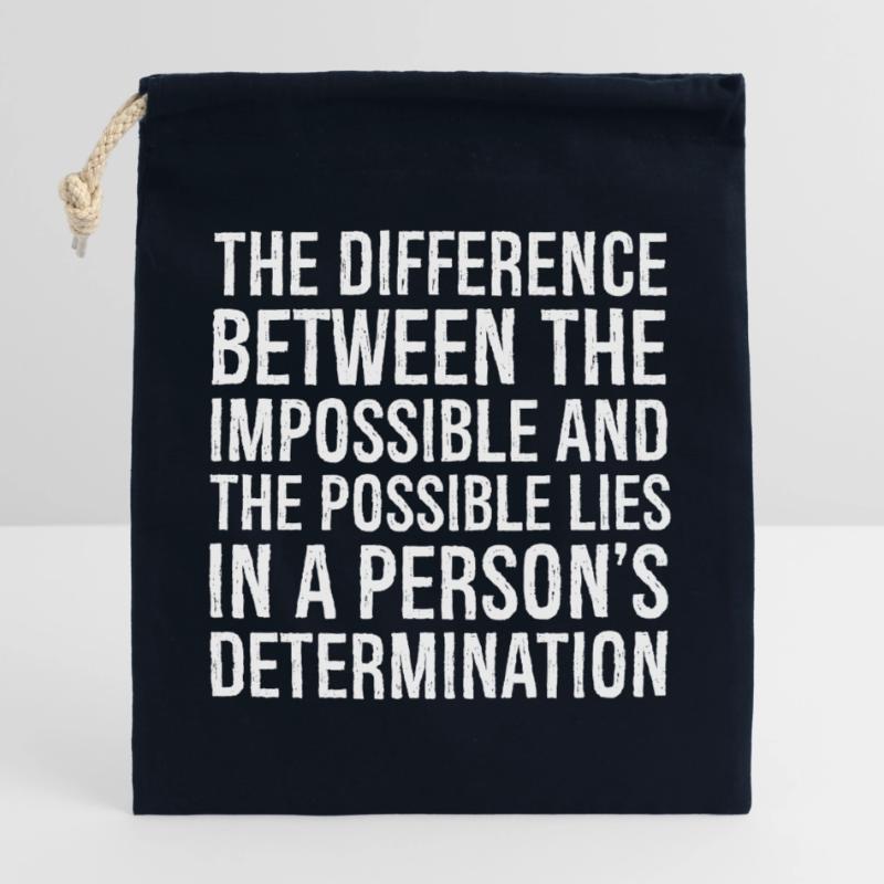 the difference between the impossible and the Closable cotton gift bag (25x30cm)