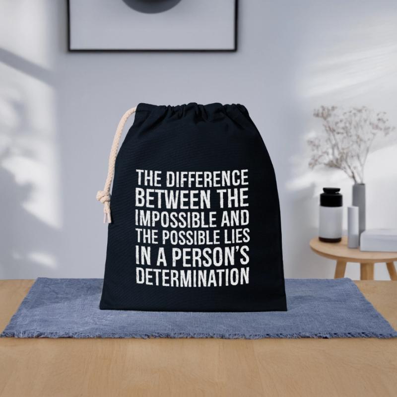 the difference between the impossible and the Closable cotton gift bag (25x30cm)