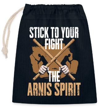 Escrima Kampfsport The Arnis Spirit - Verschließbarer Geschenkbeutel aus Baumwolle (25x30cm) - Navy - Vorne