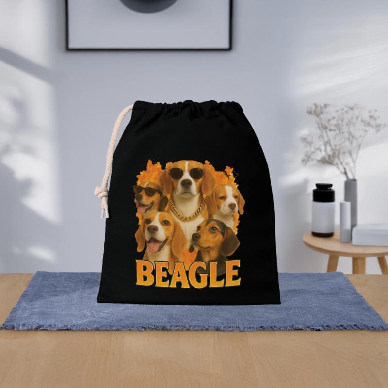 Beagle Verschließbarer Geschenkbeutel aus Baumwolle (25x30cm)