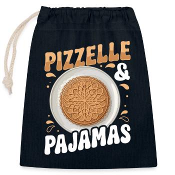 Pizzelle Waffel - Italienische Waffeln - Verschließbarer Geschenkbeutel aus Baumwolle (25x30cm) - Navy - Vorne