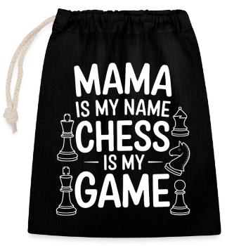 Stolze Schach Mama Design - Verschließbarer Geschenkbeutel aus Baumwolle (25x30cm) - Schwarz - Vorne