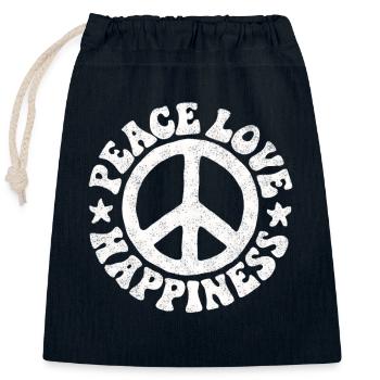 Friedenszeichen Friedenssymbol Hippie Geschenk - Verschließbarer Geschenkbeutel aus Baumwolle (25x30cm) - Navy - Vorne
