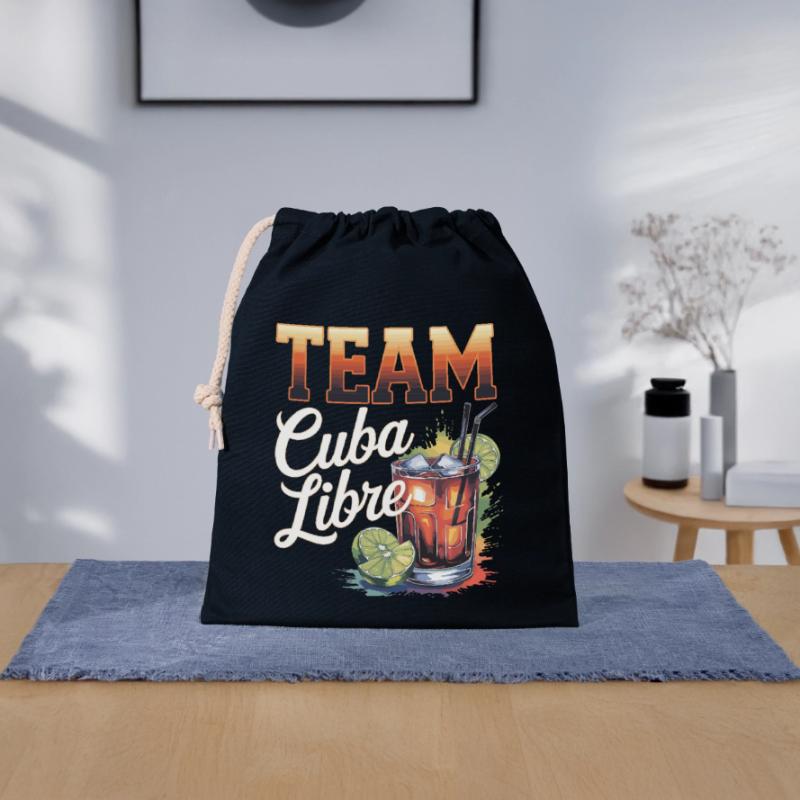 Cocktail Bartender Team Cuba Libre Closable cotton gift bag (25x30cm)